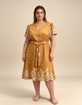 Picture of PLUS SIZE DRESS WITH POLKA DOT LEAF PATTERN